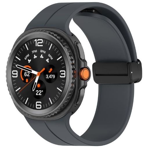 Galaxy Watch 8 Folding Magnetic Silicone Band, Steel Gray - 1