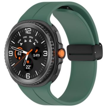 Galaxy Watch 8 40mm/44mm Magnetic Buckle Silicone Band (Dark Green) - 1