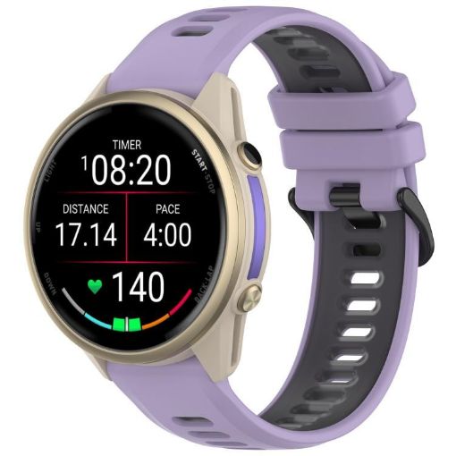 Garmin Forerunner 970 Two-Color Silicone Band (Purple+Black) - 1