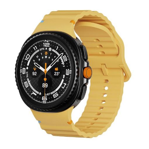 Samsung Galaxy Watch 8 Wavy Grain Yellow Silicone Band 40/44mm - 1