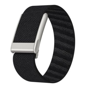 WHOOP 5.0 ECG Elastic Nylon Watch Band - Decorative Design (Black) - 1