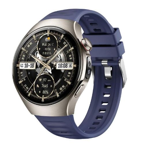 Huawei Watch 5 46mm Dark Blue Corrugated Silicone Band - 1