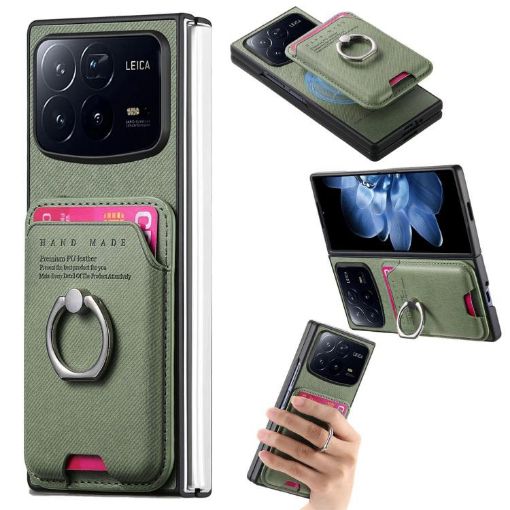 Xiaomi Mix Fold 4 Green Twill Fabric Magnetic Phone Case - 1