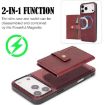 iPhone 17 Pro Max Red Leather Case with MagSafe Ring & Card Holder - 3
