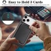 iPhone 17 Pro Max Leather MagSafe Case with Card Holder (Black) - 5