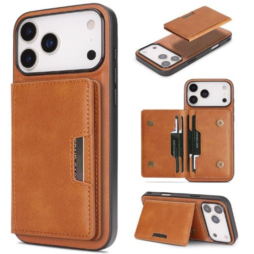 iPhone 17 Pro Max Kalebol MagSafe Leather Card Case (Brown) - 1