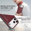 iPhone 17 Pro Max MagSafe Leather Card Case  Red - 6