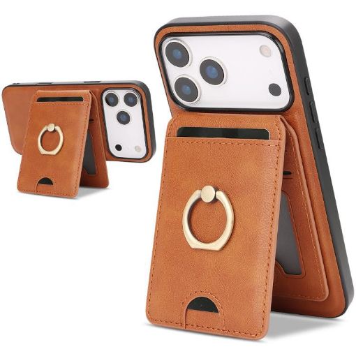iPhone 17 Pro Max Kalebol MagSafe Leather Card Holder Case (Brown) - 1