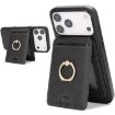 iPhone 17 Pro Kalebol Leather MagSafe Card Holder Phone Case (Black) - 1