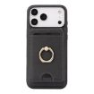 iPhone 17 Pro Kalebol Leather MagSafe Card Holder Phone Case (Black) - 2