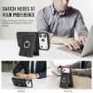 iPhone 17 Pro Kalebol Leather MagSafe Card Holder Phone Case (Black) - 3