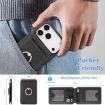 iPhone 17 Pro Kalebol Leather MagSafe Card Holder Phone Case (Black) - 5