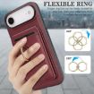 iPhone 17 Air Kalebol MagSafe Leather Card Holder Phone Case Red - 6