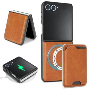 Samsung Galaxy Z Flip7 Kalebol MagSafe Leather Case (Brown) - 1