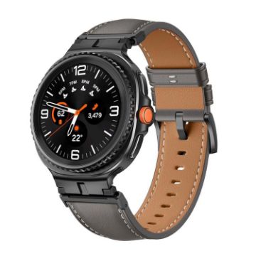Samsung Galaxy Watch 8 Leather Band 40mm/44mm Gray Black - 1