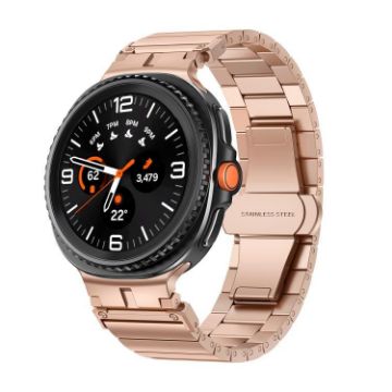 Samsung Galaxy Watch 8 Bamboo Joint Stainless Steel Band, Rose Gold - 1