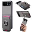 Moto Razr 40 Gray Card Bag Ring Magnetic Twill Fabric Case - 1
