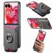 Moto Razr 50 Ultra Gray Twill Card Bag Ring Magnetic Case - 1