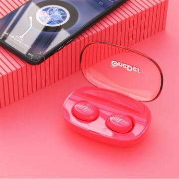 OneDer W12 TWS Bluetooth Earphone, IPX5 Waterproof, HD Stereo, Red - 1