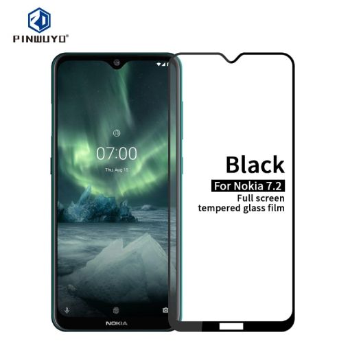Nokia 7.2 PINWUYO 9H Full Screen Tempered Glass (Black) - 1