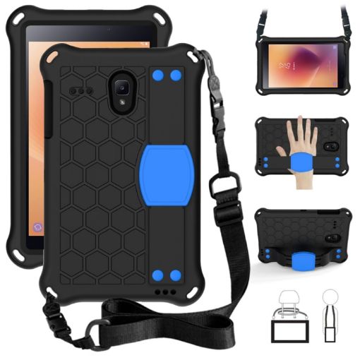 GalaxyTab A 8.0 (2017) Protective Shell with Straps - Black+Blue - 1