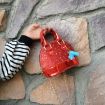 Silver Mini Leather Shoulder Bag - Cute Messenger Tote for Girls - 5