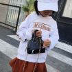 White Mini Leather Shoulder Messenger Bag - Girls' Solid Color Tote - 6