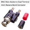 5pcs BNC Male Plug to Banana Jack Female RF Adapter (Black) - 4