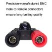 5pcs BNC Male Plug to Banana Jack Female RF Adapter (Black) - 5