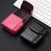 Stone Pattern Rose Red PU Leather Cigarette, Lighter, Card Case - 2