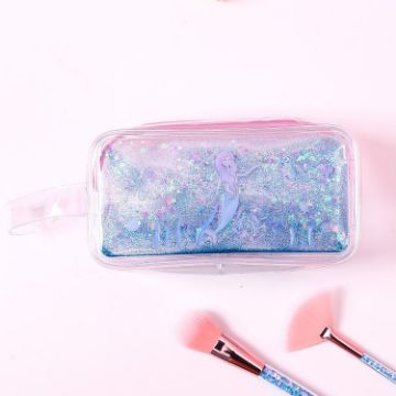 Dark Blue Mermaid Cute PVC Pig Pencil Case - Transparent & Colorful - 1