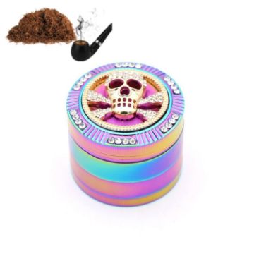 Colorful Smoke Grinder: Zinc Alloy Four-layer Grinder (Skull) - 1