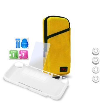 Switch Lite Yellow 7-in-1 Set: Bag, Film, Rocker Cap, Shell - 1