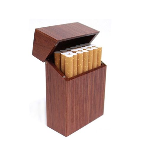 Rosewood Creative Wooden Clamshell Cigarette Case with Magnet Adsorption - 1