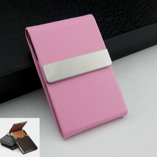 PU Cigarette Pack Creative Business Card Holder Pink Case - 1