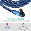 EMK 1.5m Blue 90 Swivel Nylon Optical Audio Cable - 5