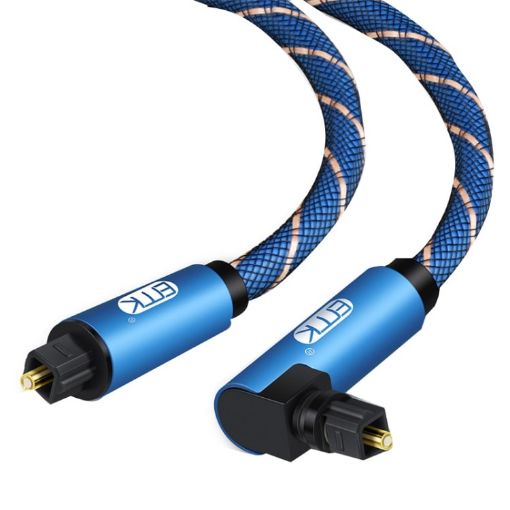 EMK 3m Blue 360 Rotatable Right Angle Optical Audio Cable - 1