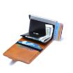 PU Aluminum Card Case RFID Shielding Anti-Theft Wallet (Coffee) - 5