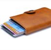PU Aluminum Card Case RFID Shielding Anti-Theft Wallet (Coffee) - 6