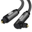EMK 360 Rotatable 90 Swivel Nylon Mesh Optical Audio Cable 8m - 1