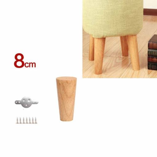 Solid Wood Vertical Sofa Table Leg, 8cm, Wood Color Style - 1