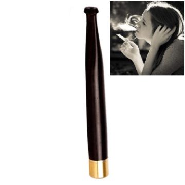Ladies Twig Pull Rod Ebony A102 Cigarette Holder 5mm Filter - 1