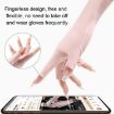 Half Finger Ice Silk Ladies Sunscreen Gloves, Linked Finger (Blue) - 5