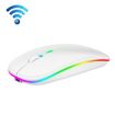 Silent Bluetooth Dual Mode White Mouse - RGB Backlit, 3 Keys - 1