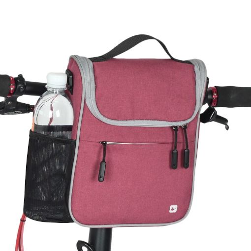 Rhinowalk Light Rose Red Large Capacity Bicycle Front Handle Bag - 1