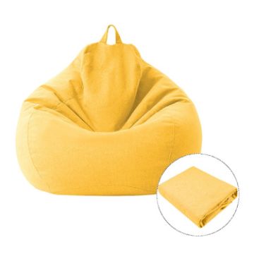 Yellow Lazy Sofa Bean Bag Chair Cover, Size: 70x80cm - 1