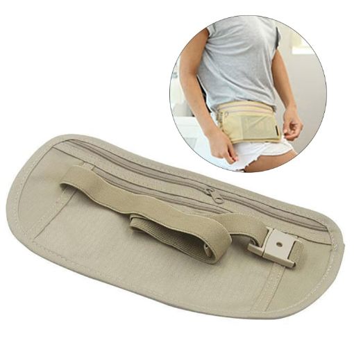 5 PCS Khaki Outdoor Anti-theft Waist Belt Bag Phone Holder - 1