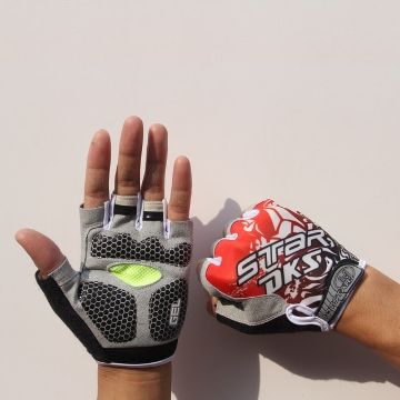 Cycling Shock Absorbing Anti-Slip Weight Lifting Gloves, Size:L (Red) - 1