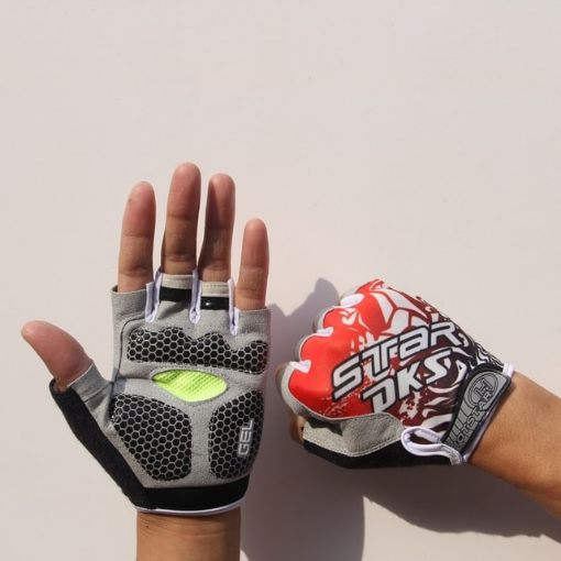 Cycling Shock Absorbing Anti-Slip Weight Lifting Gloves, Size:L (Red) - 1