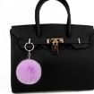Light Purple Fur Ball Pompon Keychain for Women & Bags - 4